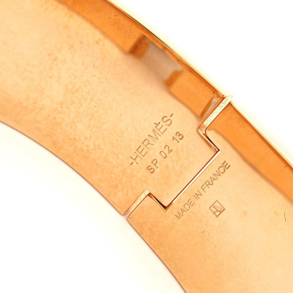 Hermès Clic Clac H Bangle Rose Gold Gray-Beige Hardware Patent Leather - Picture 4 of 6